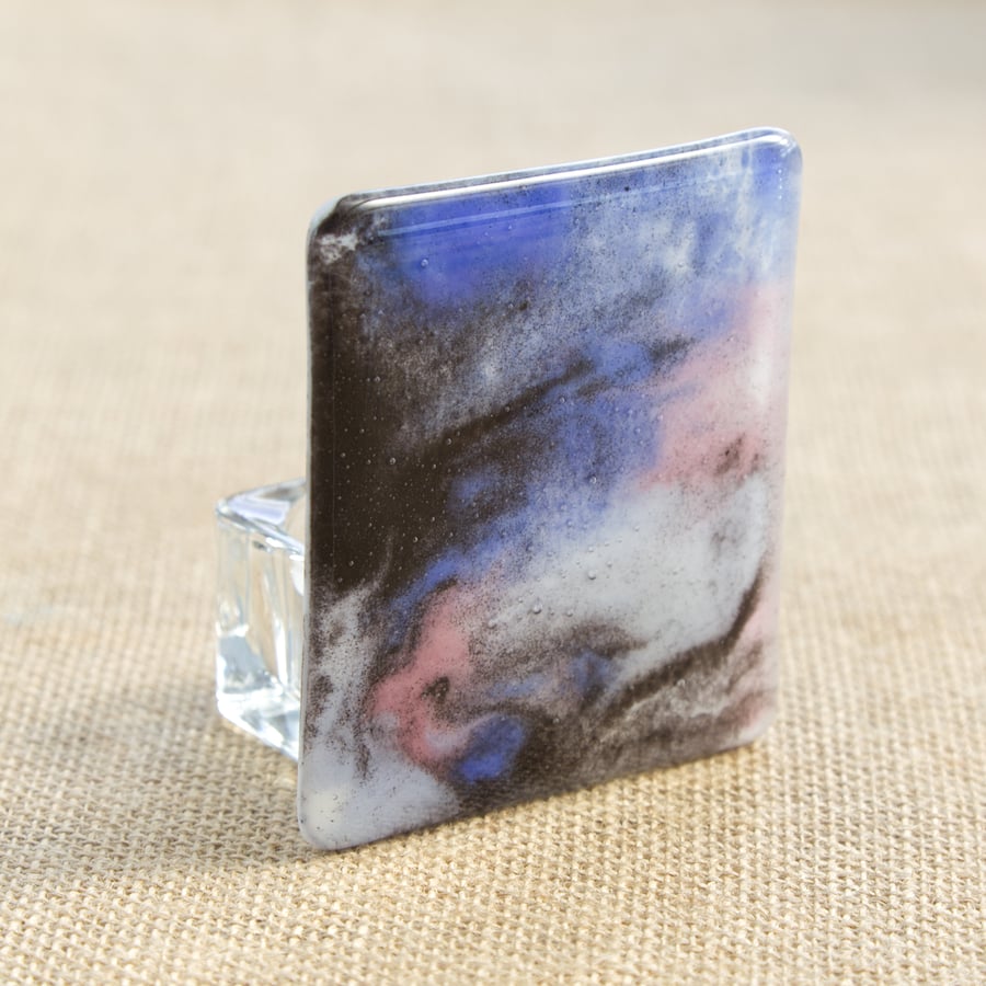 Galaxy Abstract Fused Glass Tealight Candle Holder