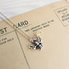 Petite Silver Bee charm necklace with lemon jade - gift for gardener