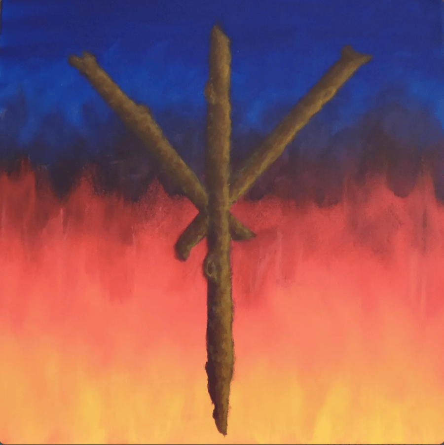 ALGIZ RUNE acrylic painting on canvas