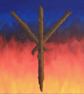 ALGIZ RUNE acrylic painting on canvas