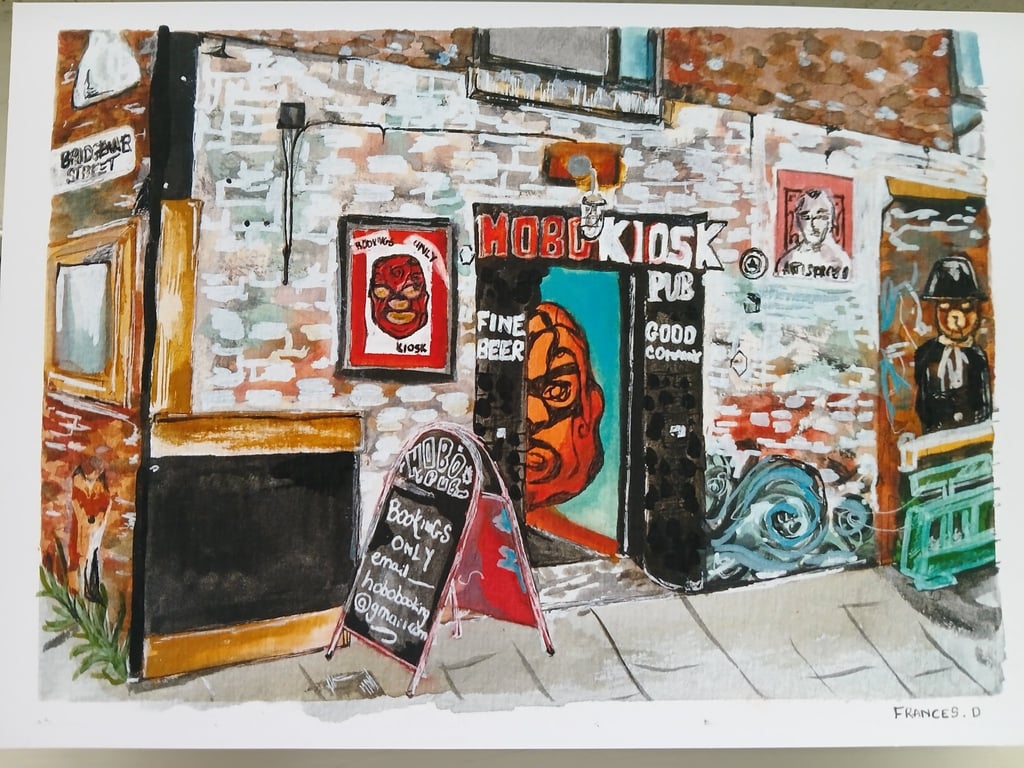 Hobo Kiosk Baltic Triangle Liverpool watercolour print