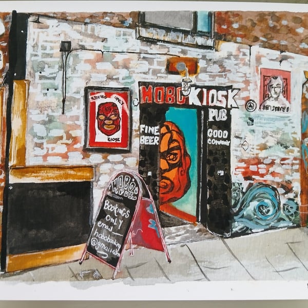 Hobo Kiosk Baltic Triangle Liverpool watercolour print