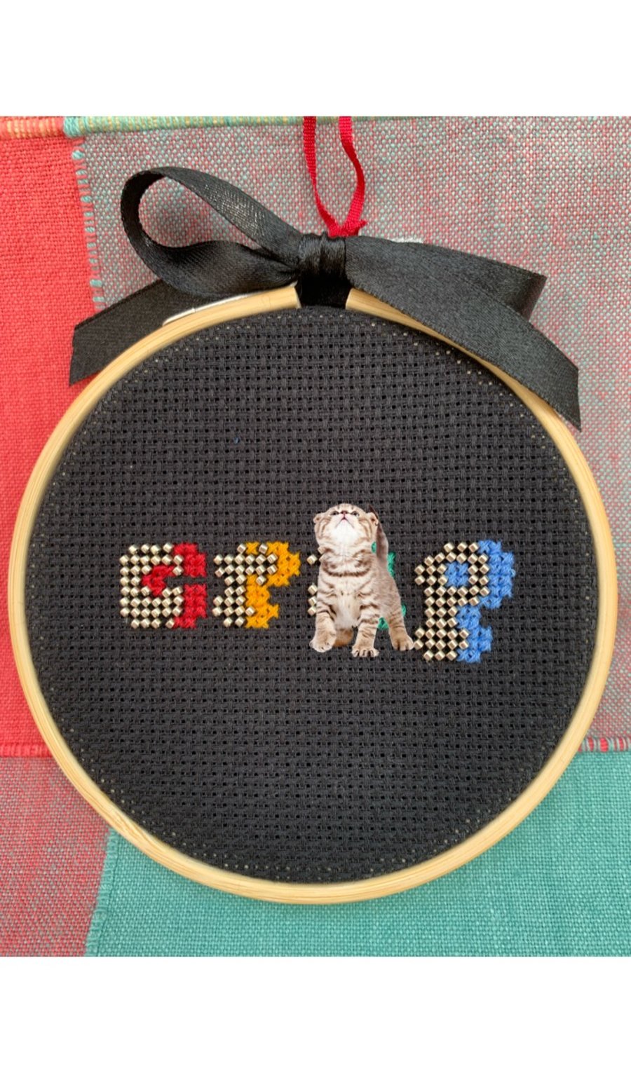 Four Letter Word Beaded Cross Stitch