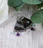 Earrings, Sterling Silver and Copper with Amethyst, Moonstone & Amazonite - Image 2
