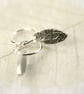 Silver Sleeper Hoops Leaf Drop Sterling Silver Viking Rune - Image 7