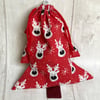 Christmas tree drawstring reusable gift bags. Set of two bags.