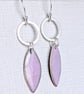 Pink Enamel and Sterling Silver Dangle Earrings