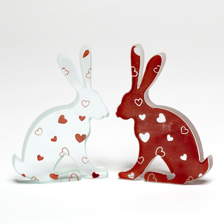 Love Bunny Glass Sculpture