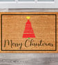 Christmas Tree Door Mat - Personalised Christmas Welcome Mat - 3 Sizes