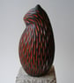 Carved raku glazed cat - Image 1
