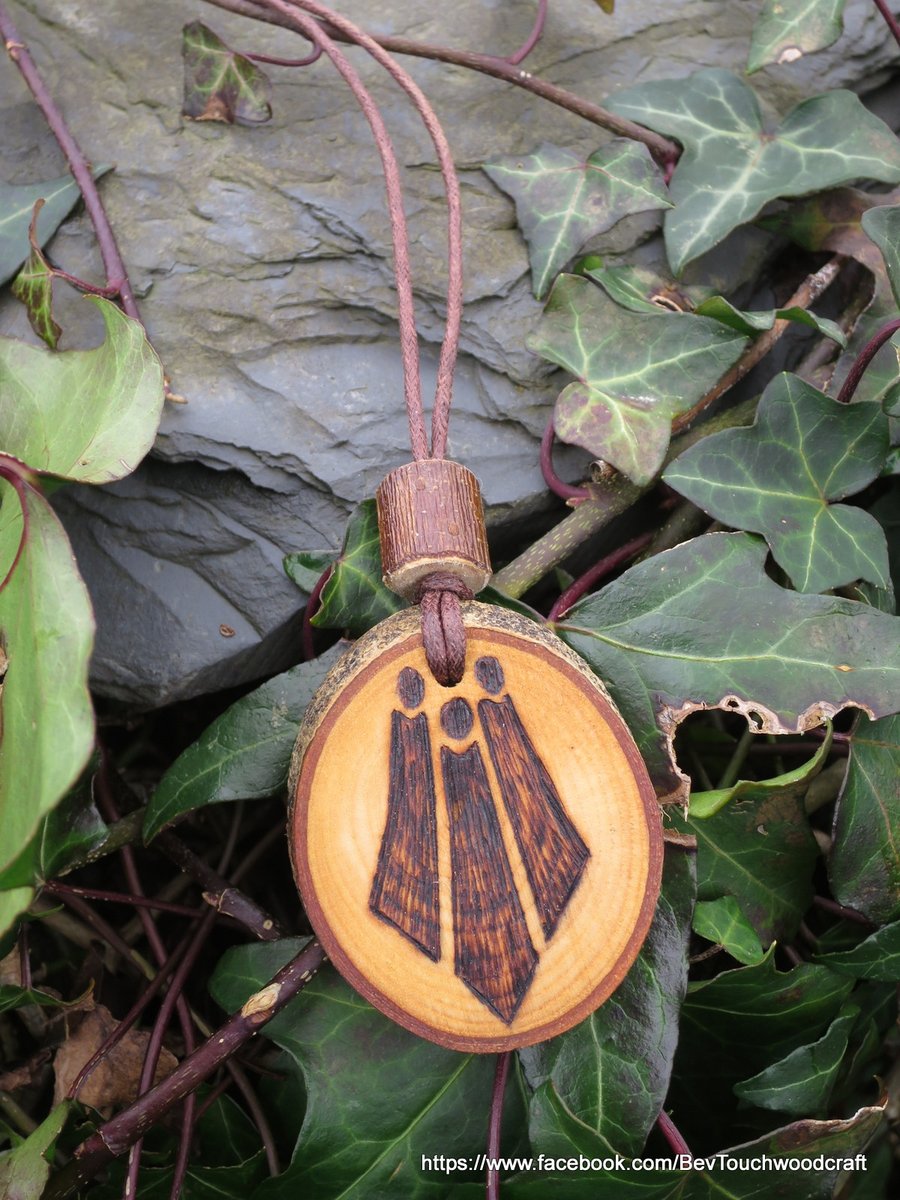 Awen Pendant made of Ash wood for Inspiration and Creativity.