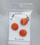 Buttons Orange 30mm Handmade Embroidered Yorkshire Style - Image 1