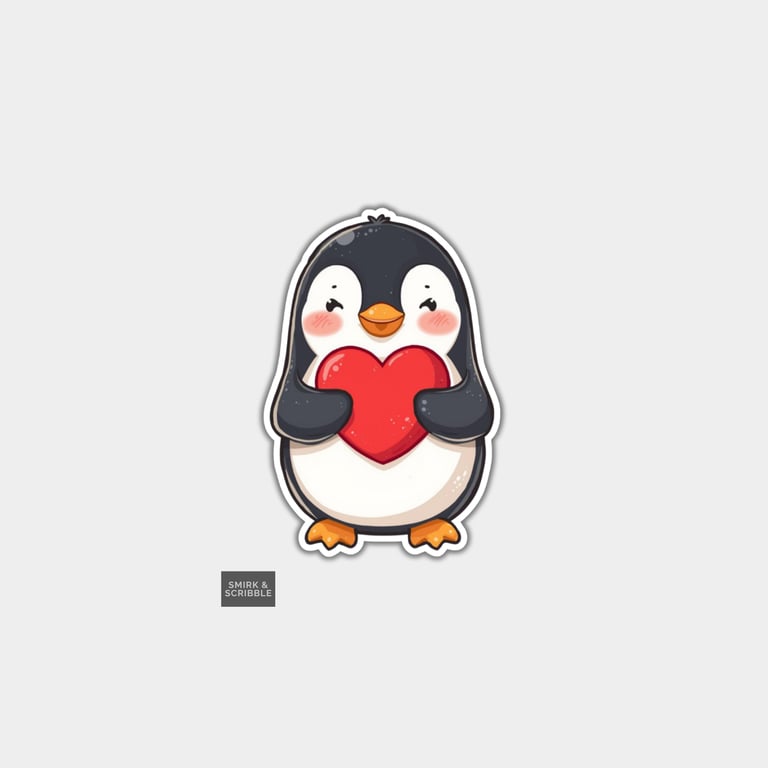 Funny Vinyl Sticker For Adults - Cute Penguin