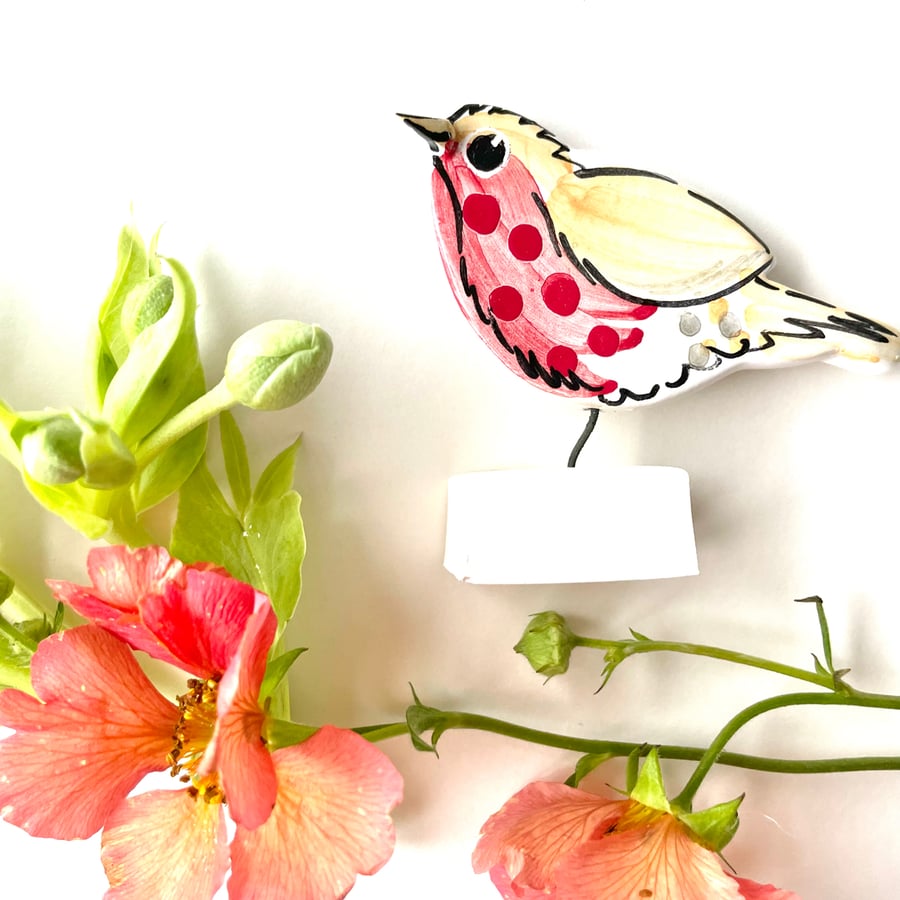 Robin pottery ornament