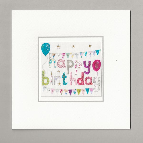 happy birthday balloons, handmade birthday card