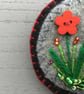 Hand Embroidered Black Cat Brooch - Image 2