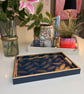 Navy Blue and Gold Feather Tray - Image 2