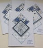  CHRISTMAS CARDS,( pack of 4, large ) Poinsettias . Blue and Silver. - Image 5