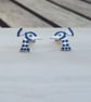 Peacock earrings, animal gifts, enamel jewellery, hand painted - Image 5