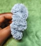 Navy with Grey Fur Trim Extra Small Scrunchies Hair Ties - Image 2