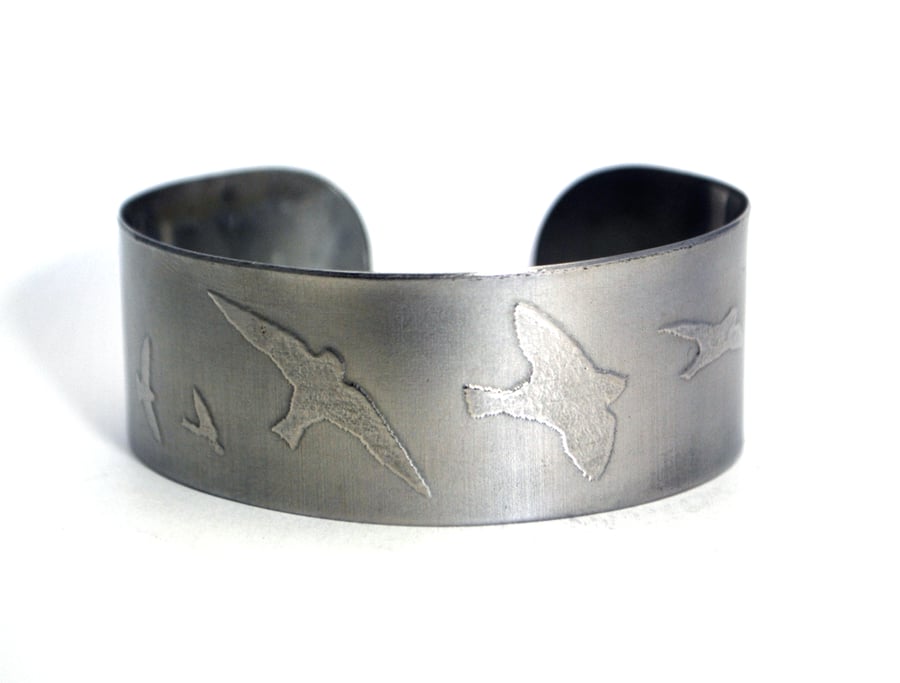 Surgical steel Bird on Wing Cuff