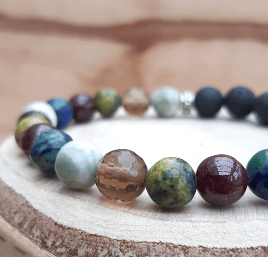 'Peace on Earth' natural crystal diffuser bracelet