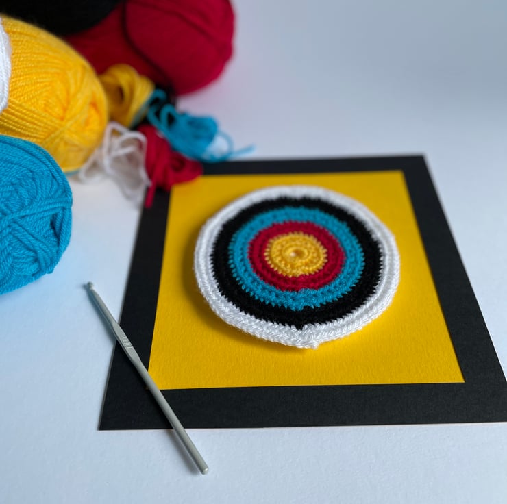 Framed Crochet Wall Artwork, Small Crochet Targ... - Folksy