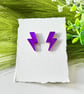 Purple Lightning Bolt Earrings