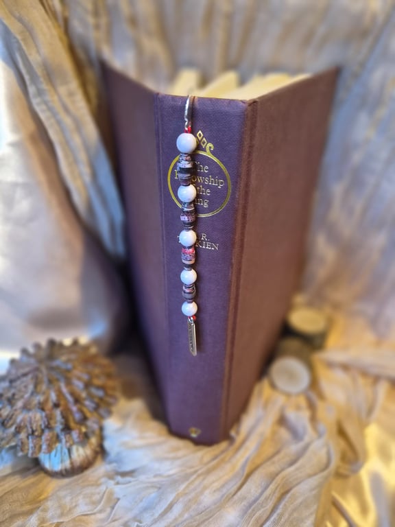 Dusty Rose beaded Bookmark (one of a kind!) 