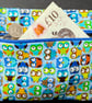 Small zipped purse - colourful owls on light blue - Image 6
