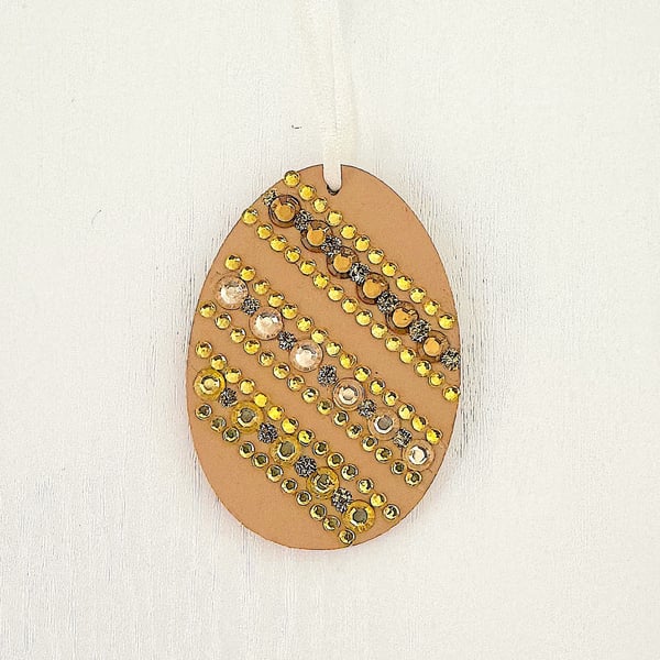 Easter egg decoration - hanging jewelled egg, hand crafted