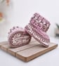 Pink Crochet Baby Booties - Sizes Newborn - 6 Months