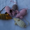 Assorted Hand Knitted Cotton Organic Catnip Mice