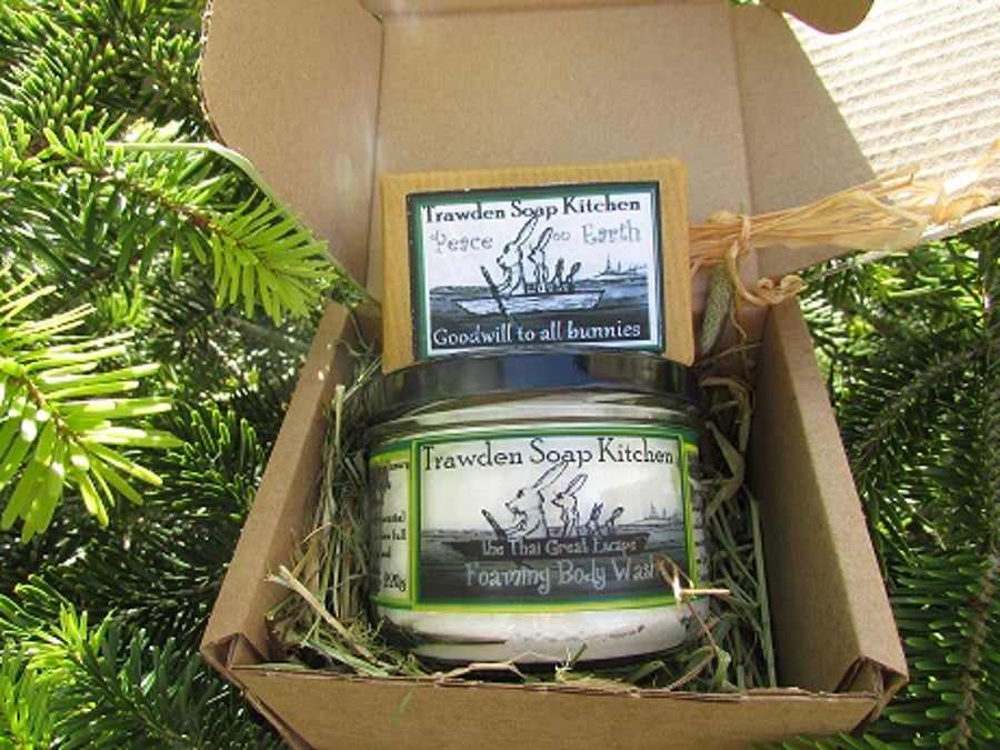 Peace on Earth Goodwill to bunnies festive gift set 