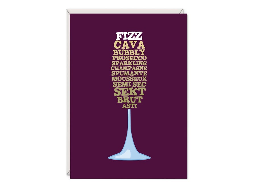 Fizz Birthday Word Art Card