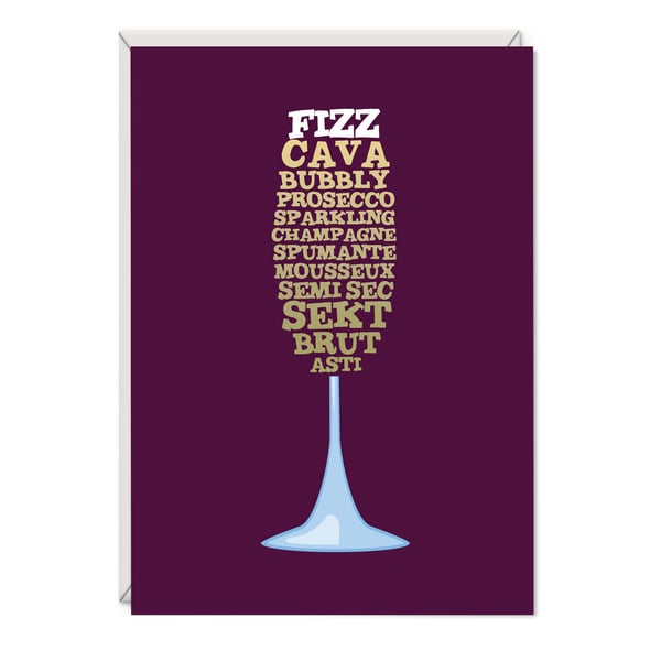 Fizz Birthday Word Art Card