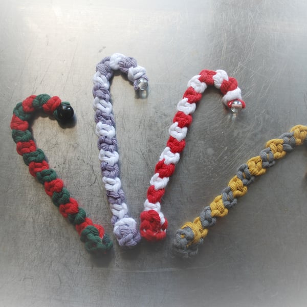 Macrame christmas candy cane - multipack savings and multiple colour options