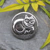 Cat Brooch in Silver Pewter