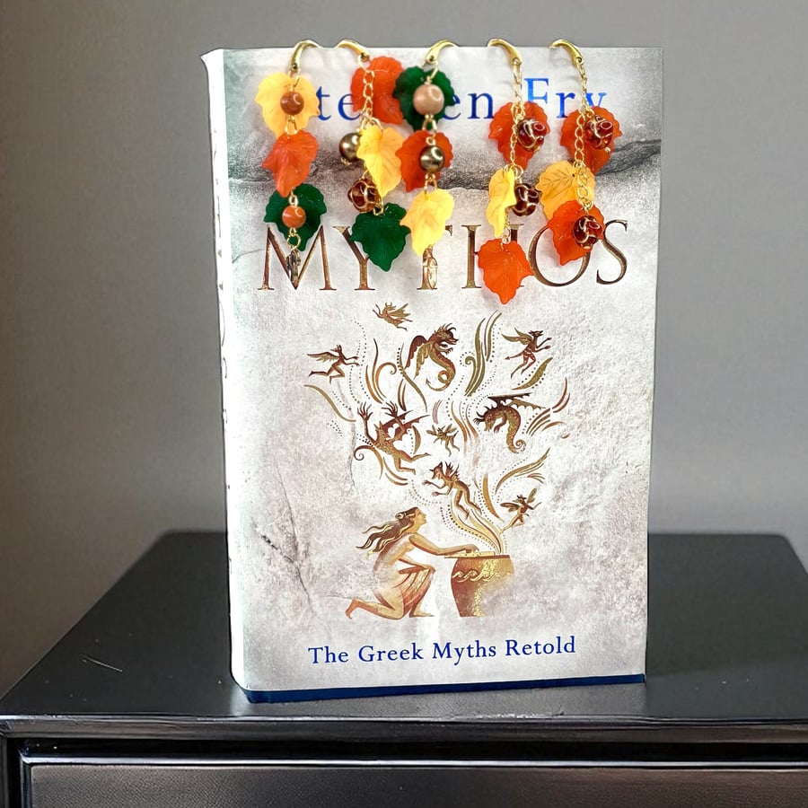 Bookmarks, beaded, Autumn Leaves, 