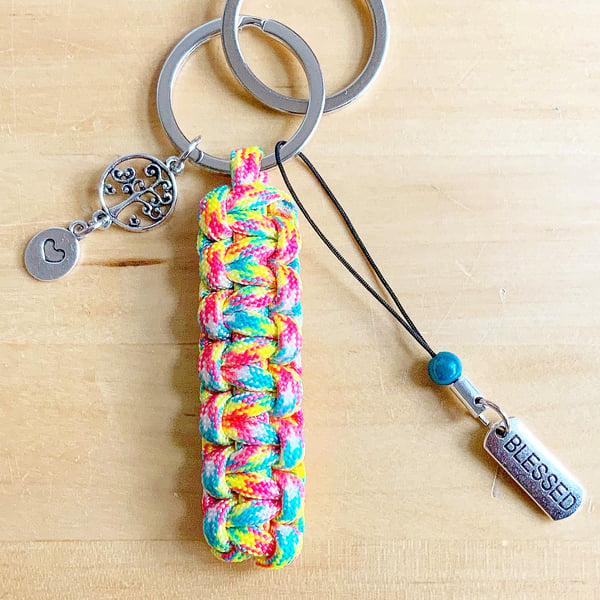 Family Tree Keyring. Charms Keyring. Blessed Keyring. Paracord Keyring.