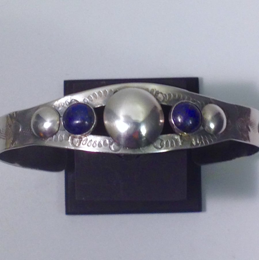 Lapis and domes cuff