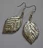 Rose leaf pewter earrings - Image 3