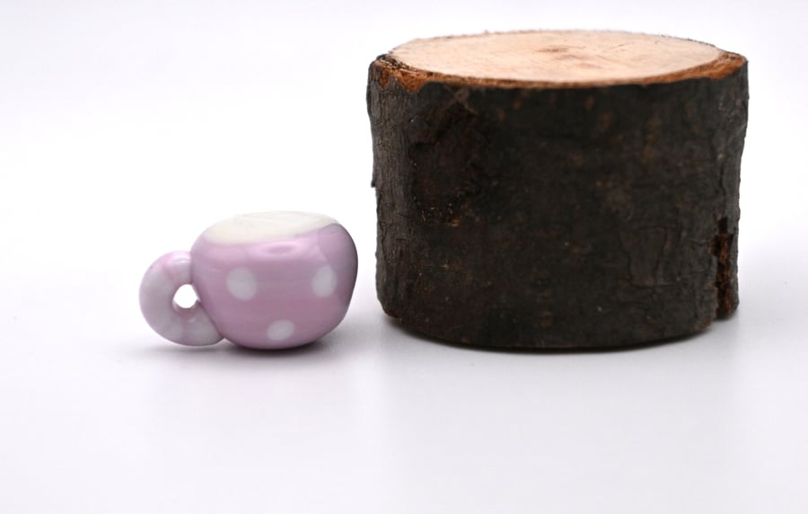 small glass pink tea cup