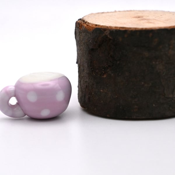 small glass pink tea cup