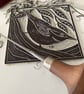 Linocut Print - "Nuthatch" - Bird Print - Nature Print - Image 5
