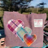 Harris Tweed Shopper bag woth love hearts 