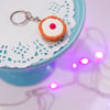 Cherry Bakewell Tart Keyring