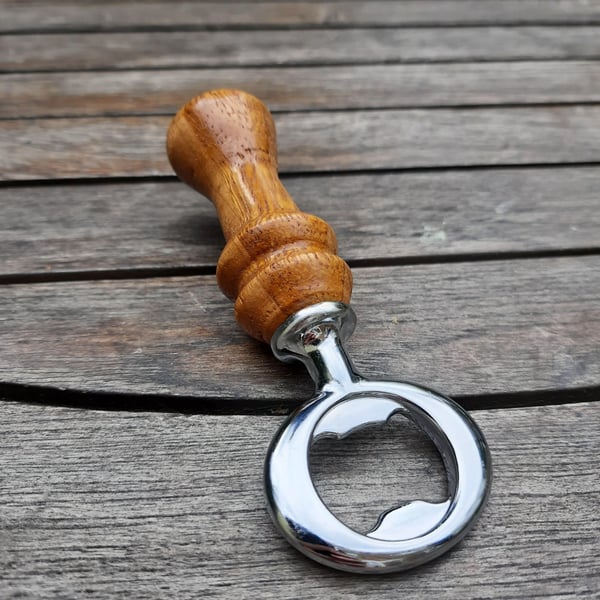 Handmade Woodturned Bottle Opener with Mango and Cherry wood 