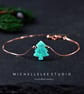 Christmas Tree Bracelet With 925 Sterling Silver Chain