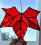Stained Glass Maple Leaf Suncatcher - Handmade Hanging Window Decoration  - Red - Image 3
